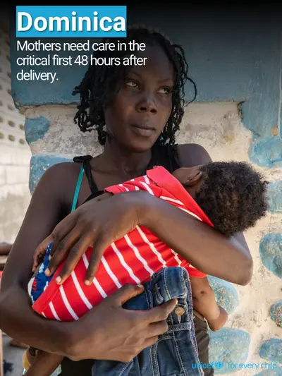 Postnatal care tile for Dominica, Photo · English