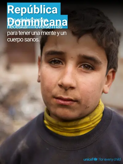 Adolescent physical activity tile for Dominican Republic, Photo · Spanish