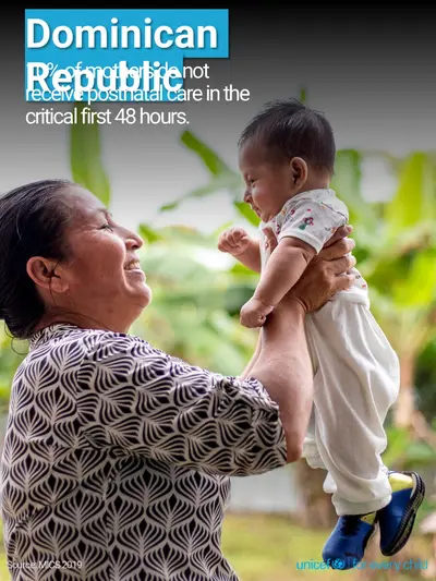 Postnatal care tile for Dominican Republic, Photo · English