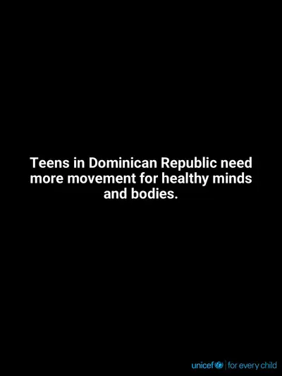 Adolescent physical activity tile for Dominican Republic, Text only · English