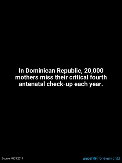 Antenatal care tile for Dominican Republic, Text only · English
