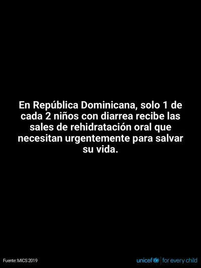 Oral rehydration salts tile for Dominican Republic, Text only · Spanish