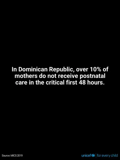 Postnatal care tile for Dominican Republic, Text only · English