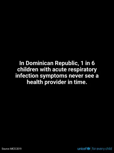 Childhood pneumonia tile for Dominican Republic, Text only · English
