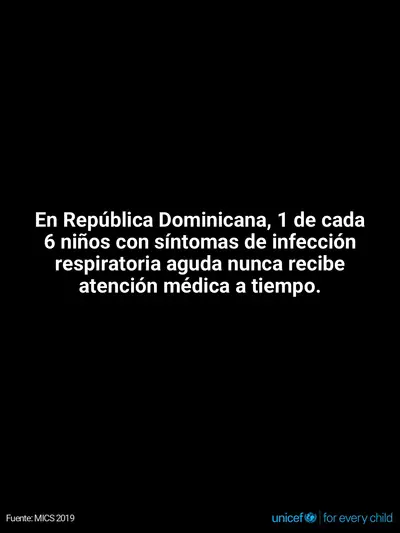 Childhood pneumonia tile for Dominican Republic, Text only · Spanish