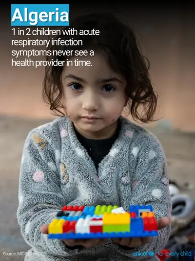 Childhood pneumonia tile for Algeria, Photo · English