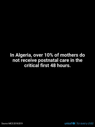 Postnatal care tile for Algeria, Text only · English