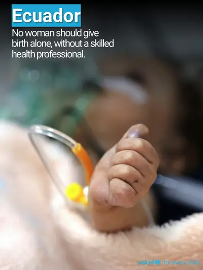 Skilled birth attendance tile for Ecuador, Photo · English