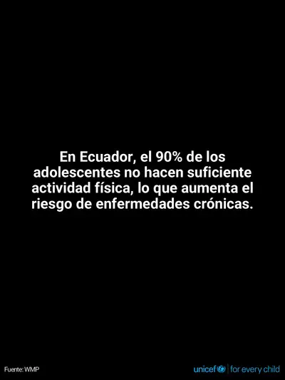 Adolescent physical activity tile for Ecuador, Text only · Spanish