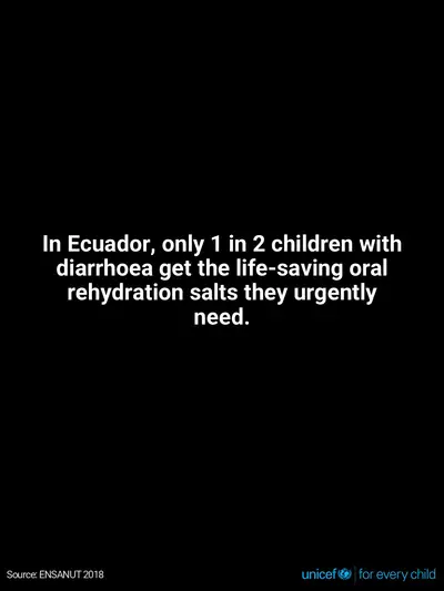 Oral rehydration salts tile for Ecuador, Text only · English