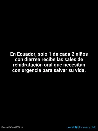 Oral rehydration salts tile for Ecuador, Text only · Spanish