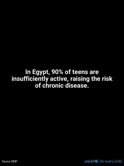 Adolescent physical activity tile for Egypt, Text only · English