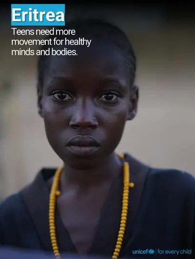 Adolescent physical activity tile for Eritrea, Photo · English