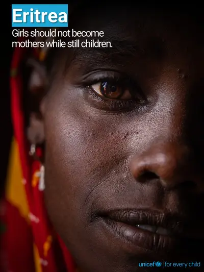 Adolescent motherhood tile for Eritrea, Photo · English