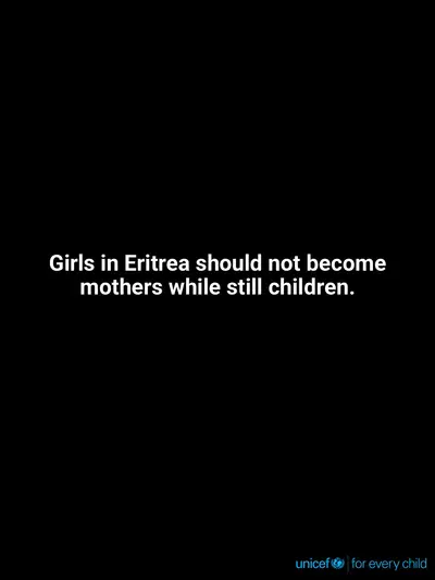 Adolescent motherhood tile for Eritrea, Text only · English
