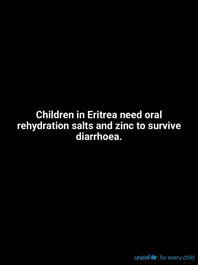 Oral rehydration salts tile for Eritrea, Text only · English