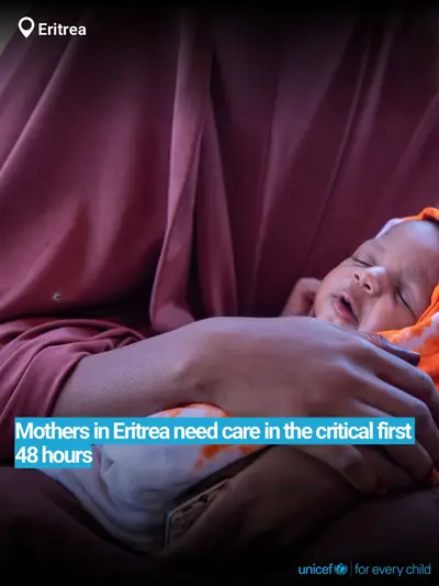 Postnatal care tile for Eritrea, Bold number · English