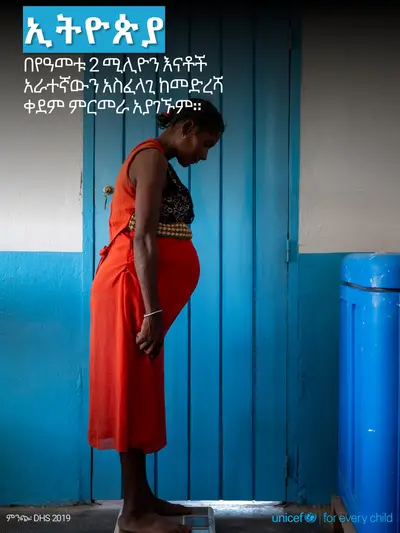 Antenatal care tile for Ethiopia, Photo · Amharic