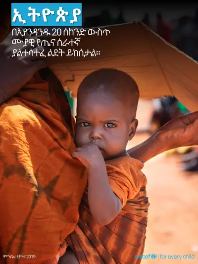 Skilled birth attendance tile for Ethiopia, Photo · Amharic
