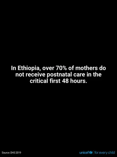 Postnatal care tile for Ethiopia, Text only · English