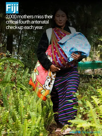 Antenatal care tile for Fiji, Photo · English