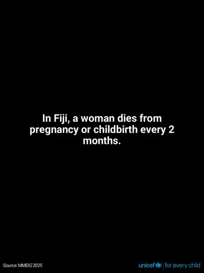 Maternal mortality tile for Fiji, Text only · English