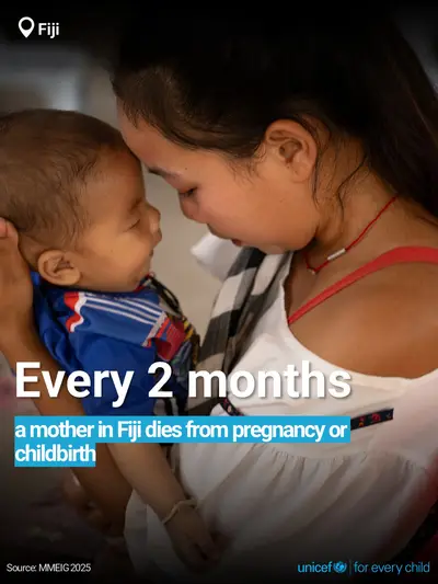 Maternal mortality tile for Fiji, Bold number · English