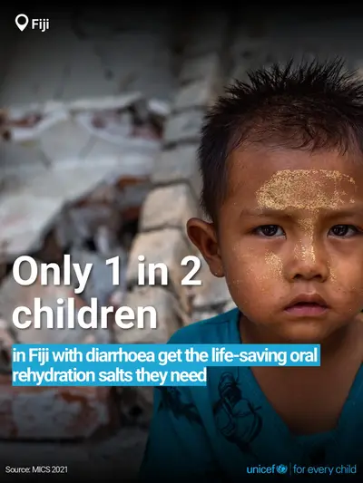 Oral rehydration salts tile for Fiji, Bold number · English
