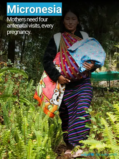 Antenatal care tile for Micronesia (Federated States of), Photo · English