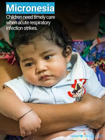 Childhood pneumonia tile for Micronesia (Federated States of), Photo · English