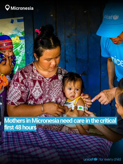 Postnatal care tile for Micronesia (Federated States of), Bold number · English
