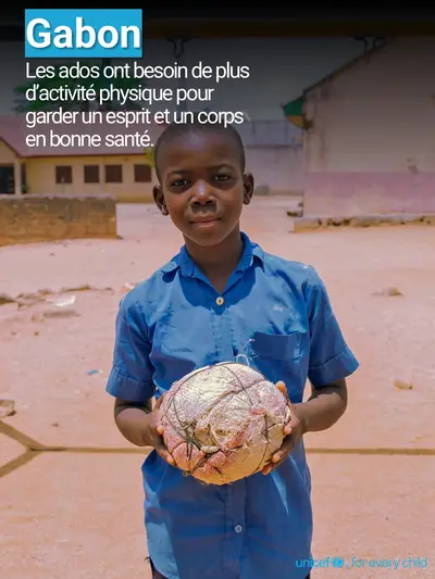 Adolescent physical activity tile for Gabon, Photo · French