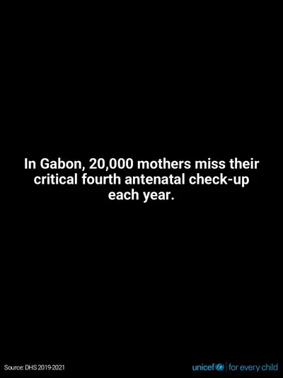 Antenatal care tile for Gabon, Text only · English