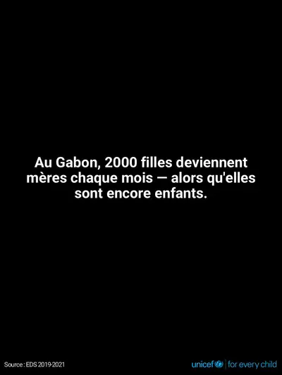 Adolescent motherhood tile for Gabon, Text only · French