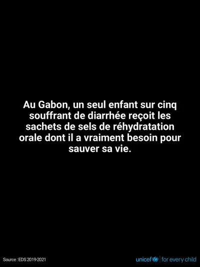 Oral rehydration salts tile for Gabon, Text only · French