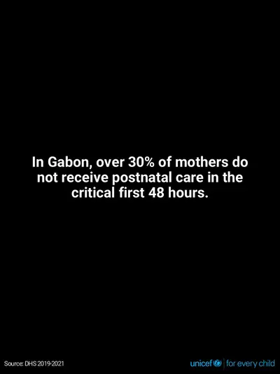 Postnatal care tile for Gabon, Text only · English