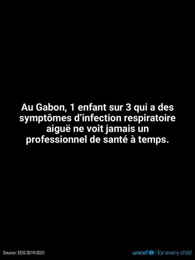 Childhood pneumonia tile for Gabon, Text only · French