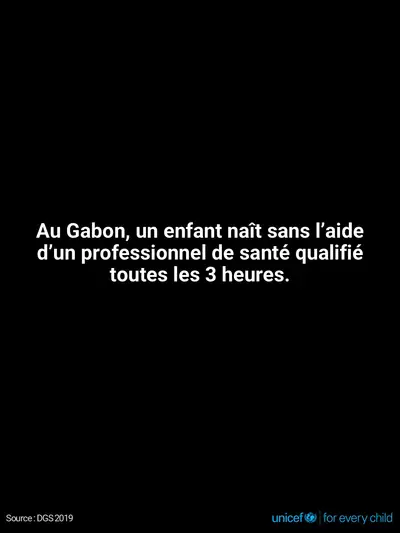 Skilled birth attendance tile for Gabon, Text only · French
