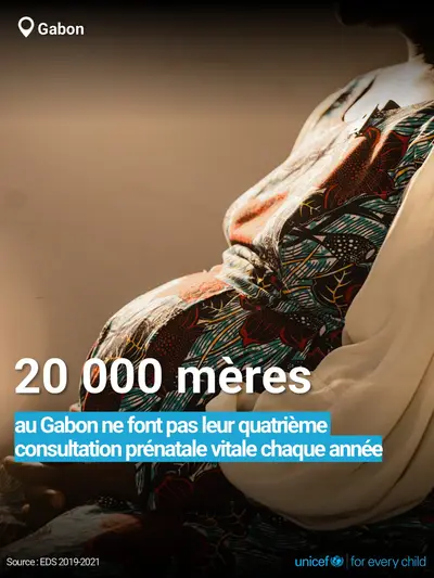 Antenatal care tile for Gabon, Bold number · French