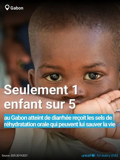 Oral rehydration salts tile for Gabon, Bold number · French