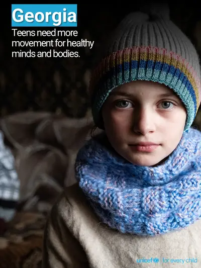 Adolescent physical activity tile for Georgia, Photo · English