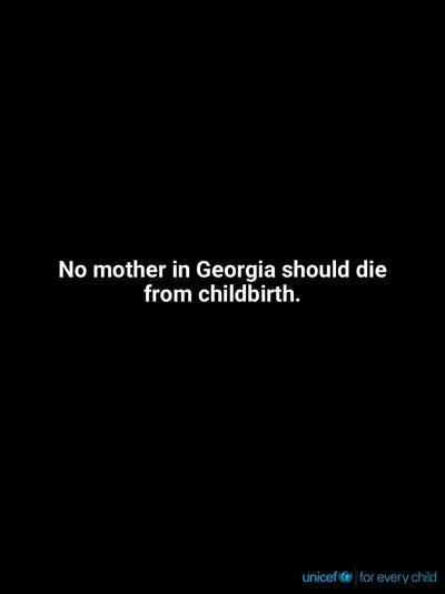 Maternal mortality tile for Georgia, Text only · English
