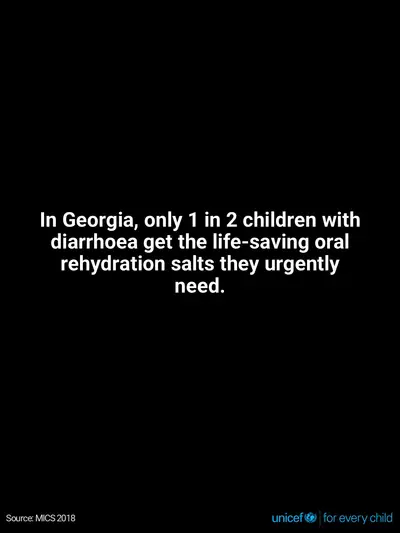 Oral rehydration salts tile for Georgia, Text only · English