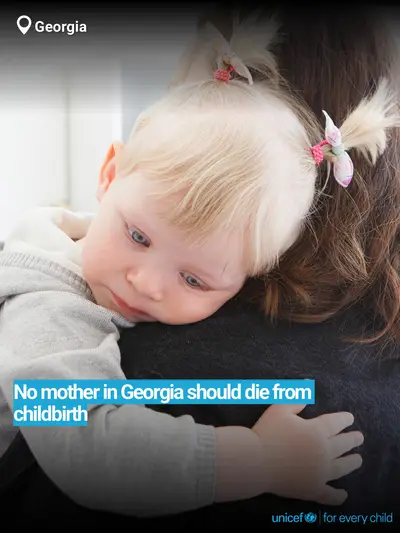 Maternal mortality tile for Georgia, Bold number · English
