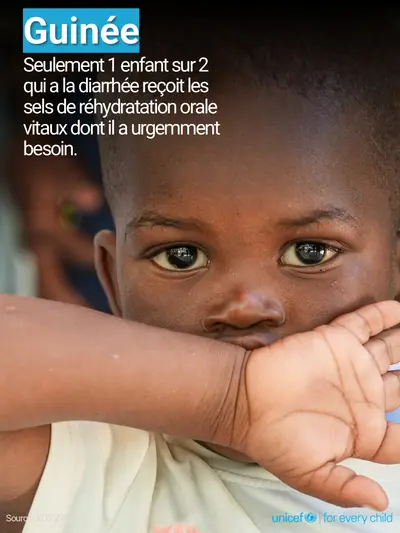 Oral rehydration salts tile for Guinea, Photo · French