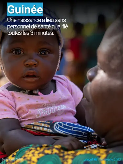 Skilled birth attendance tile for Guinea, Photo · French