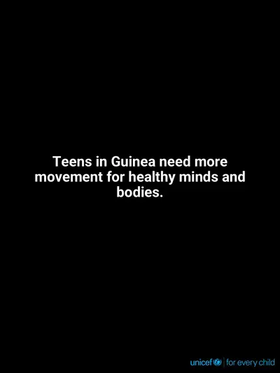 Adolescent physical activity tile for Guinea, Text only · English