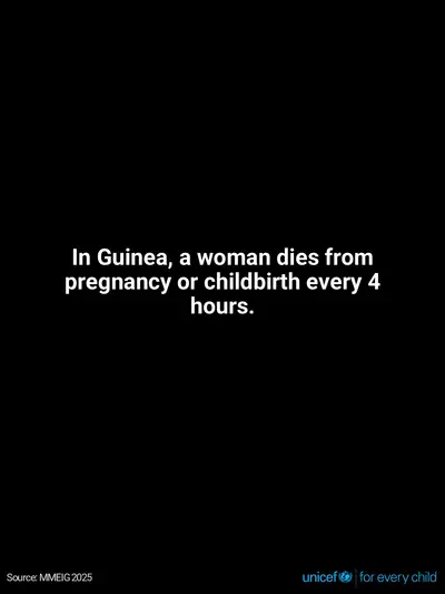 Maternal mortality tile for Guinea, Text only · English