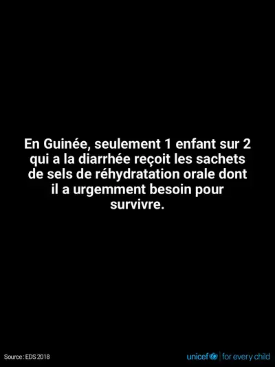 Oral rehydration salts tile for Guinea, Text only · French