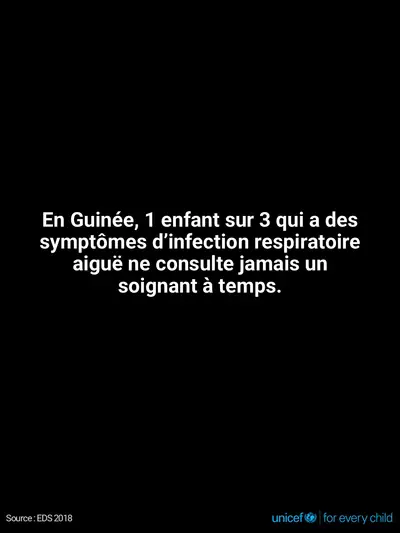 Childhood pneumonia tile for Guinea, Text only · French